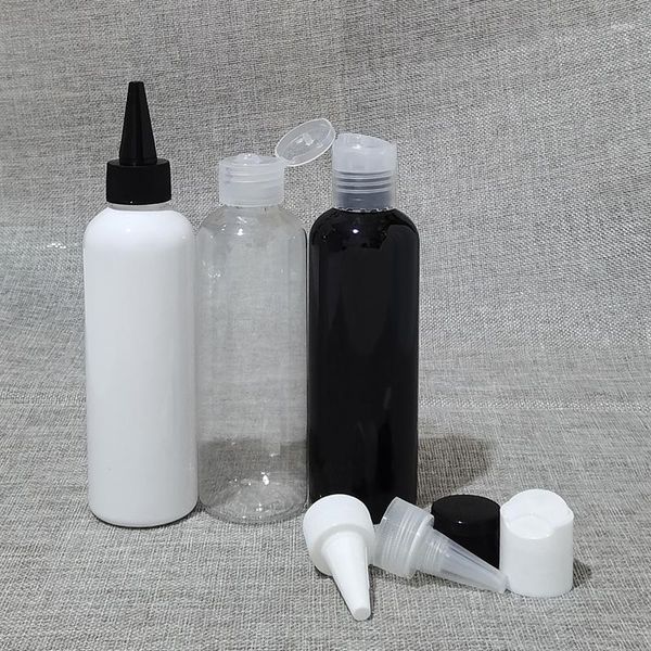 Garrafas de armazenamento 30 unidades 200 ml vazias pretas e brancas mini garrafas de viagem para amostras de plástico gel de banho sabonete líquido