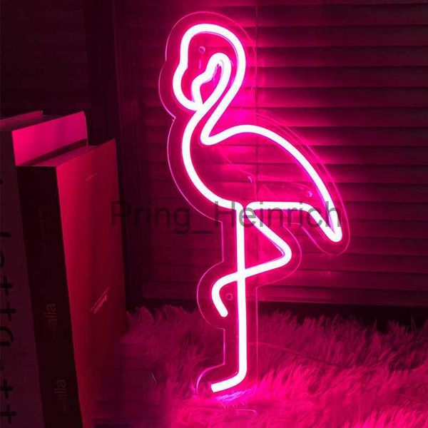 Andere Wohnkultur I Love Flamingo Kaktus Einhorn LED-Neonschild LED-Nachtlicht für Mädchenschlafzimmer Bar Zuhause Party Schreibtischdekoration Center Shop Dekoration J230629