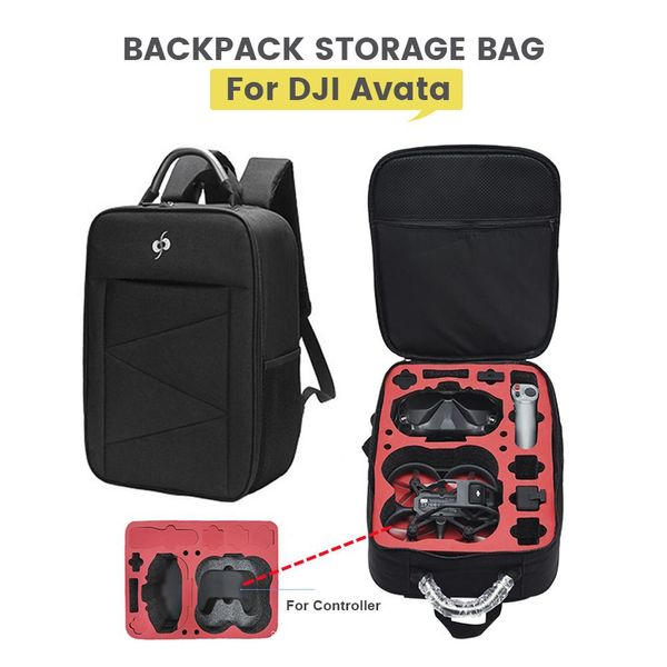 Acessórios saco de armazenamento de grande capacidade para óculos 2/v2 voando mochila ombro ao ar livre para dji avata acessórios controle remoto