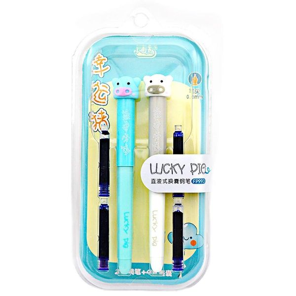 Canetas 0,5 mm escrevendo Kawaii Cartoon Tountain Canetas Little White Dot FP993 Lucky Pig Students School Aprendizagem de papelaria Pen de tinta caneta