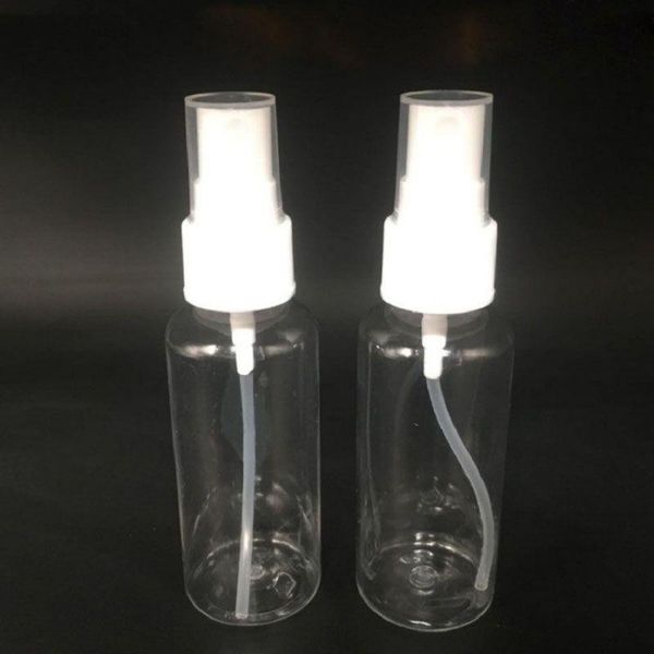 Stock PET Clear 50ml Bottiglie di profumo vuote Flacone spray portatile in plastica ricaricabile per viaggi con atomizzatore a nebbia Vendita calda nel mercato Ustxg