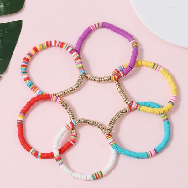 Strand Bohemian Colorful Clay Spacer Frisado Bracelet For Women Beach Party Tennis Jewelry Girl Friend Gifts Fashion Handmade Bangle