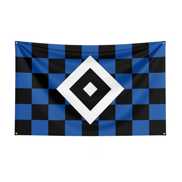 Afiş Bayrakları 3x5 Hamburger SV Bayrağı Polyester Baskılı Yarış Sporu Dekor İçin 230629