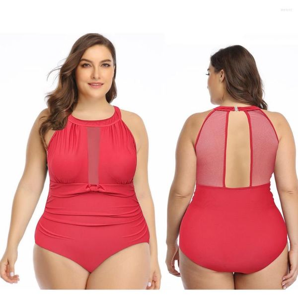 Costumi da bagno donna 2023 Costume da bagno intero Donna Taglie forti Costumi da bagno Nuoto Costumi da bagno Larges Big Plussize Nero Rosso Costumi da bagno per donna