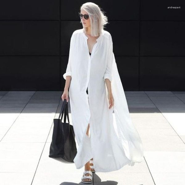 Женские блузки женские летние бохо пляжные кимоно кардиган Feminino блузка с вышивкой длинная рубашка белая Camisa Feminina 2023 туника верхняя одежда