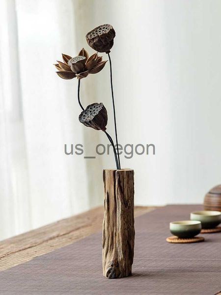 Вазы ретро с твердым древесиной сушеные деревянные ваза