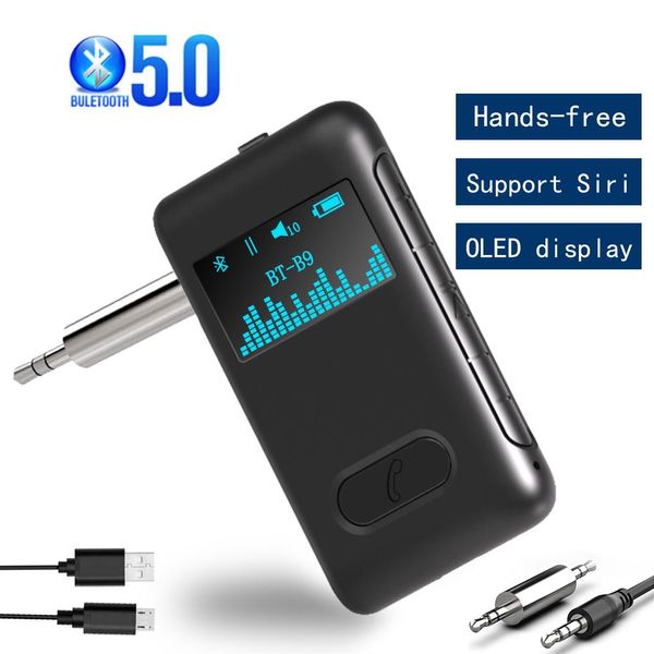 Stecker drahtloser Bluetooth 5.0 -Empfänger Sender Freisprecher Anruf Mini Aux USB 3,5mm Jack Car Receiver für TV -PC -Kopfhörer Home Stereo