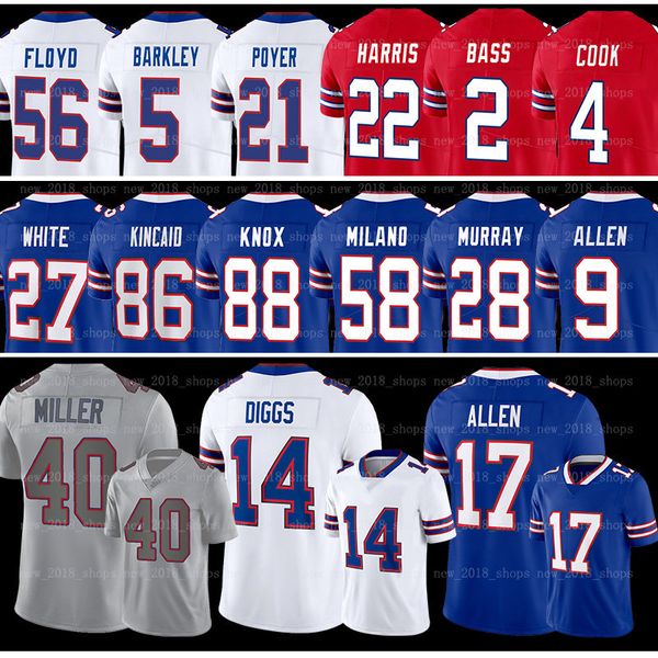 Billig 17 Josh Allen 14 Stefon Diggs Fußballtrikot Damar Hamlin 86 Dalton Kincaid James Cook Greg Rousseau Buffalos Billes Dawson Knox Gabe Davis Micah Hyde Khalil S