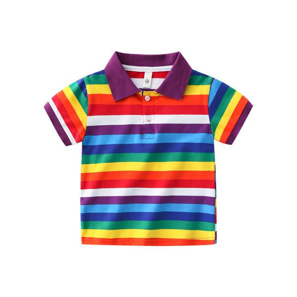 Polos Summer Baby Boys Polo Shirts Cotton Tops Tees for Kids Toddler Striped Print T-Shirt Children Clothes 2 3 4 5 6 7 8 9 Years Old 230628
