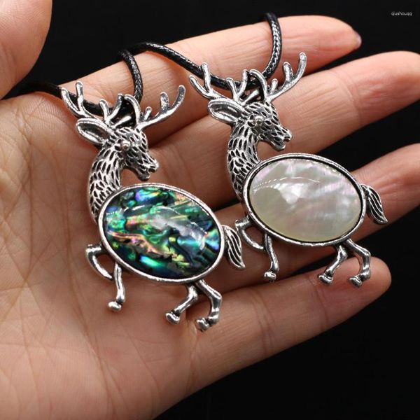 Anhänger Halsketten Charm Natürlicher Spiegel Tropfenform Abalone Muschel Halskette Männer Frauen Tägliches Bankett Tragen Exquisite Weihnachtsgeschenke 1PC