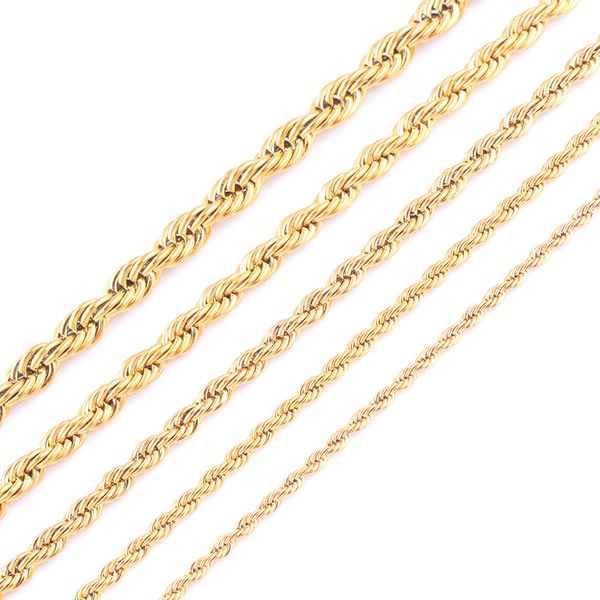 Витая веревочная цепь Изысканное дизайнерское ожерелье для женщин и мужчин Золотая мода Витая веревочная цепь Ювелирный подарок изысканная цепочка на годовщину ожерелья