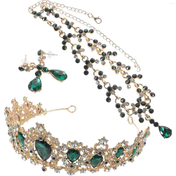 Collana Orecchini Set Orecchini da sposa con strass Set Stud Bigiotteria Copricapo da principessa Regalo da donna