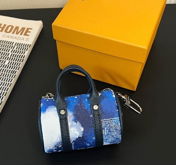 Designer Blue Letter Unisex Key Wallets Luxusbrand Mini Keepall Bags Boston Bag Coin Geldbörsen berühmte Frauen und Männer Reißverschluss Clutch Bag Totes Crossbody Anhänger Charms