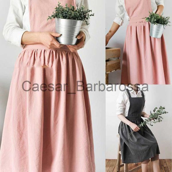 Grembiule da cucina Dome Cameras Nordic Women Lady Skirt Style Raccogli vita Abito carino Ristorante Caffetteria Cucina di casa per cucinare Grembiule di cotone 3 colori x0630