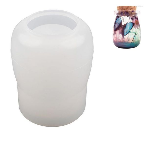 Lagerung Flaschen Glas Form Silikon Formen Epoxidharz Gießen DIY mit Kork Deckel für Home Dekorationen Schmuck Blumentopf Container