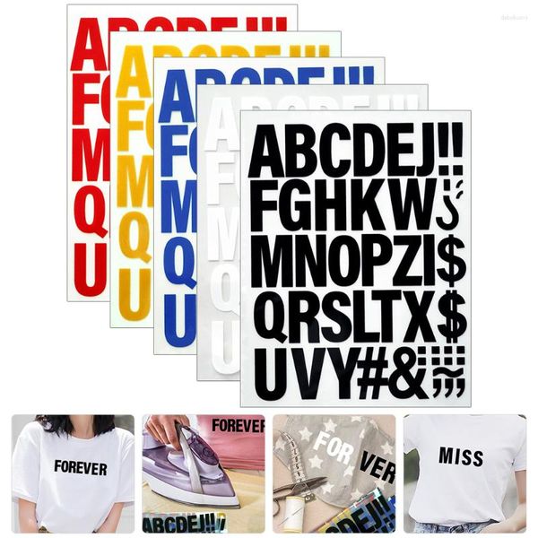 Depolama Şişeleri 5 Adet Etiket Giyim Için Harf Tarafından Isı Transferi DIY Giysi Tamir Mektupları Yamalar
