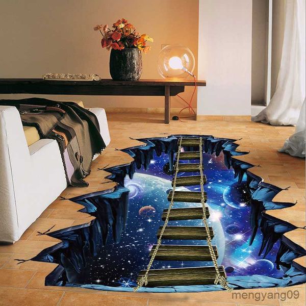 Outros adesivos para decoração de casa grande espaço cósmico Galaxy Bridge decoração de casa para quarto de crianças piso sala de estar decoração de casa R230630