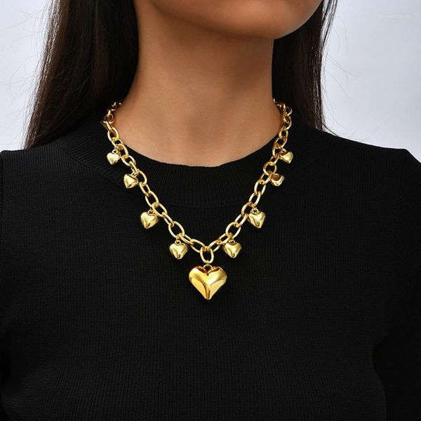 Ожерелья с подвесками KLG Преувеличенное алюминиевое ожерелье-цепочка Love Creative Trend Personality Geometric Metal Jewelry