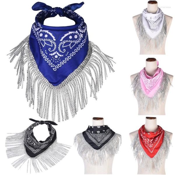 Schals 2023 Verkauf Strass Quaste Bandana Handgemachte Schal Für Frauen Männer Tanzen Halstuch Hals Abdeckung Party Kopftuch 53 53 cm Unisex