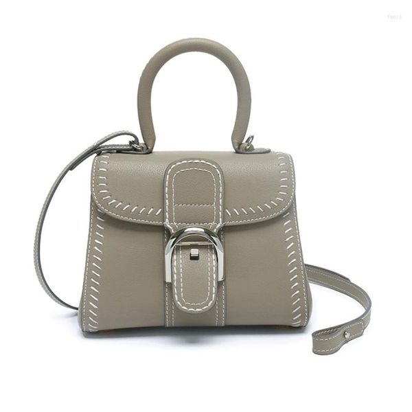 Borse da sera Borsa a mano in pelle con fibbia a ferro di cavallo in twill cucita a mano Borsa a tracolla da donna in pelle bovina classica leggera di lusso