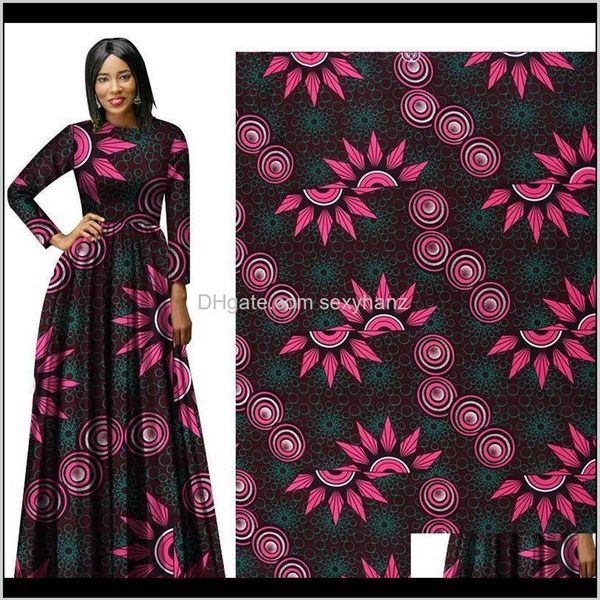 Stoff Kleidung Bekleidung Ankara Polyester Drucke Binta Echtwachs 6 Yards Afrikanischer Stoff für Partykleid Schiff Of3Es269l