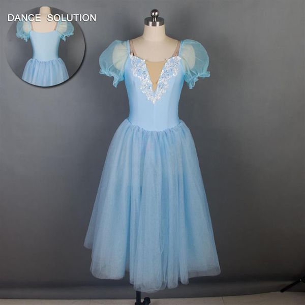 Stage Wear Arrival Of Sky Blue Long Romantic Ballet Dance Tutu Girls Performance Dancing Dress 19024241a