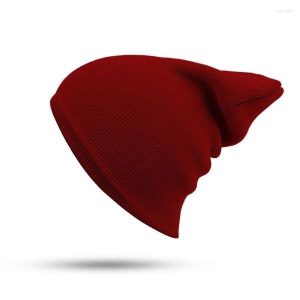 Boinas 1 pçs inverno outono chapéus quentes para mulheres homens gorro de malha chapéu boné meninas lã feminina e masculina meia de caveira