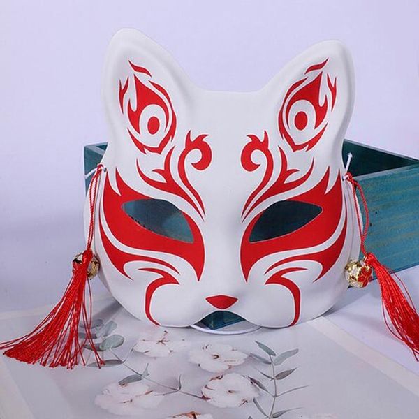 Maschere per feste Maschera per volpi Cosplay Rave Dipinto a mano Anime Demon Mezza faccia Cat Masquerade Festival Puntelli 230630
