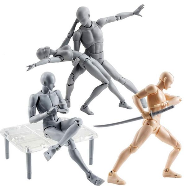 Objetos decorativos Estatuetas Toy Model Art Painting Anime Figure Sketch Draw Movable Body Chan Joint Action Figure Draw Manequim Home Decoration 230629