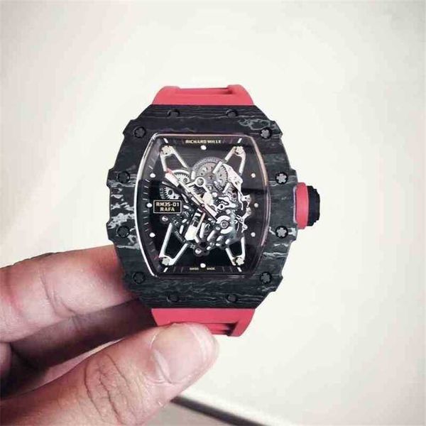 Relógios Mecânicos de Luxo Masculino Richa Milles Rm35-02 Assista o Mais Forte do Universo Relógio de Pulso Top Movimento Suíço com Caixa HB/TQ