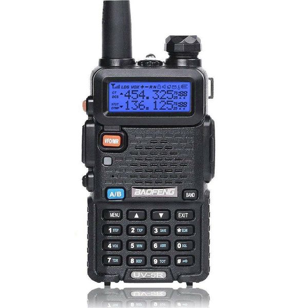 Baofeng UV-5R Rádio bidirecional de banda dupla VHF UHF LCD retroiluminado Walkie Talkie