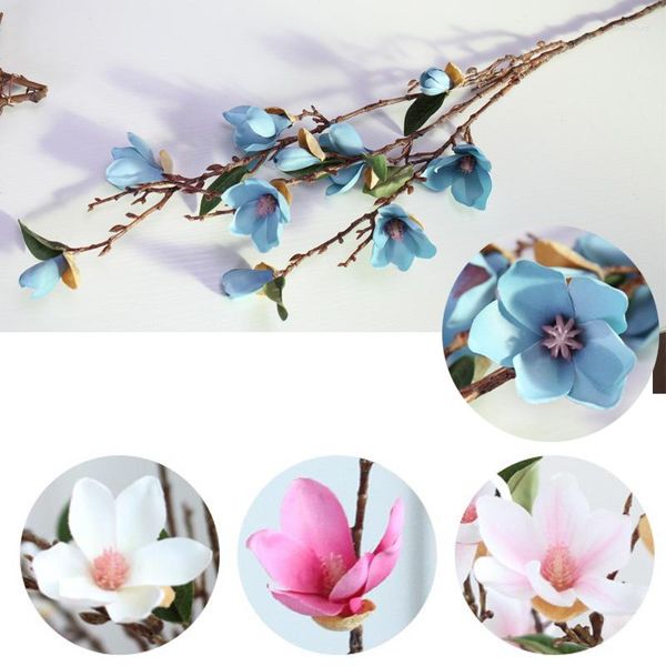 Fiori decorativi 90 cm Magnolia finta Artificiale Stelo lungo Orchidee di seta Rami di fiori Vaso Disposizione dei vasi Tavolo per la casa Decorazioni per matrimoni