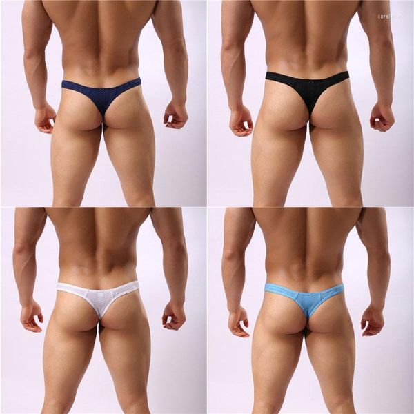 Unterhosen 4PCS Männer Unterwäsche Slips Bikini Tanga Atmungsaktiv Komfortable Solide Sexy Jockstrap Höschen Männliche Baumwolle Unterwäsche Tangas