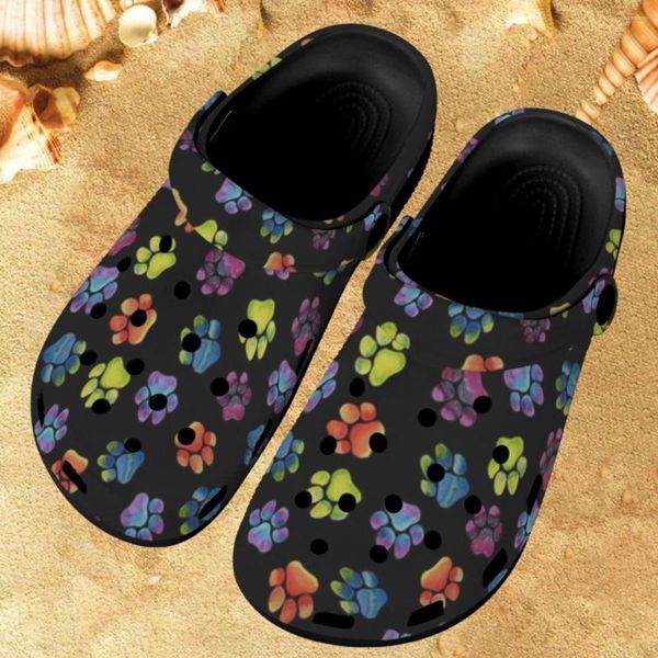 Chinelos Coloridos Design para Cachorros Verão Sandálias Femininas Respirável Confortável Casa Meninas Banheiro Sapatos Mulher Jardim Slides