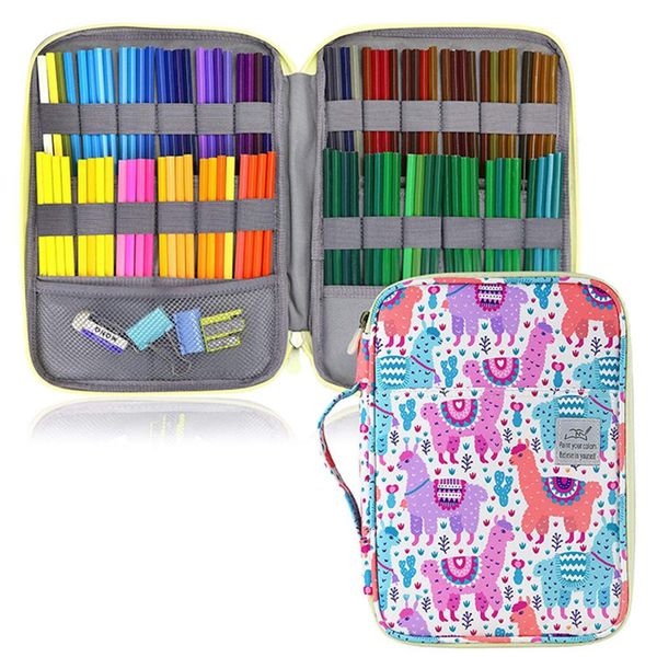 Sacos 96 slots escola lápis caso gato bonito pencilcase para meninas menino penal grande capacidade caneta saco grande papelaria bolsa caixa suprimentos kit