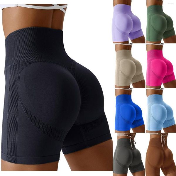 Pantaloncini attivi Fitness da donna Yoga Vita alta Morbido spandex Equitazione Danza Pallavolo Da donna Con tasche Carino