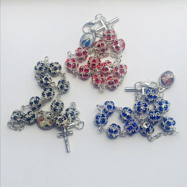 Ожерелья с подвесками Bling четки браслет-цепочка религиозные католические браслеты женские оптовая продажа ювелирные изделия из бисера