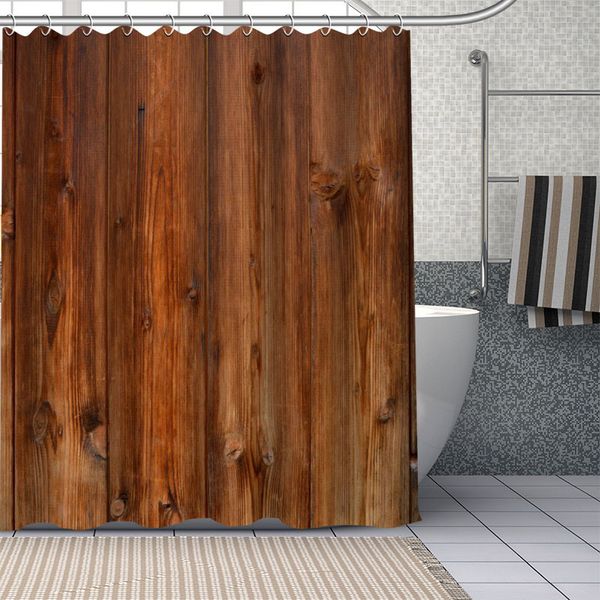 Duschvorhänge, individuelle Duschvorhänge aus altem Holz, DIY-Badezimmer-Vorhangstoff, waschbares Polyester für Badewanne, Kunst-Dekor, Drop 230629