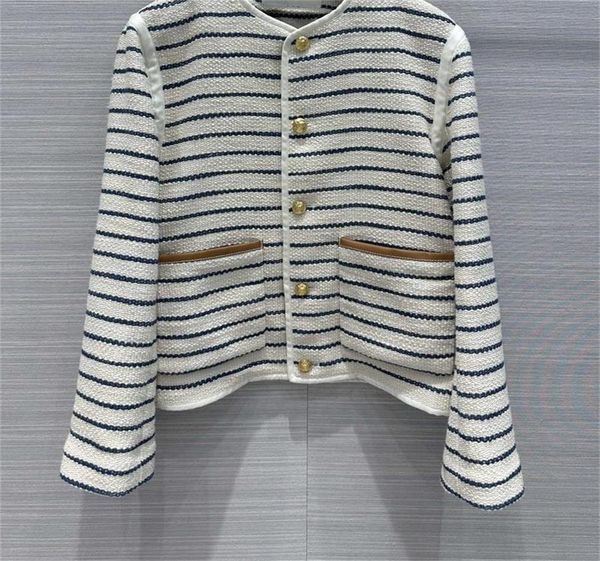 Cel 2023 novas jaquetas de marca feminina para mulheres tweed designer ootd jaqueta de moda jaqueta de tweed de fivela de metal feminina casaco casual cardigan presente do dia das mães