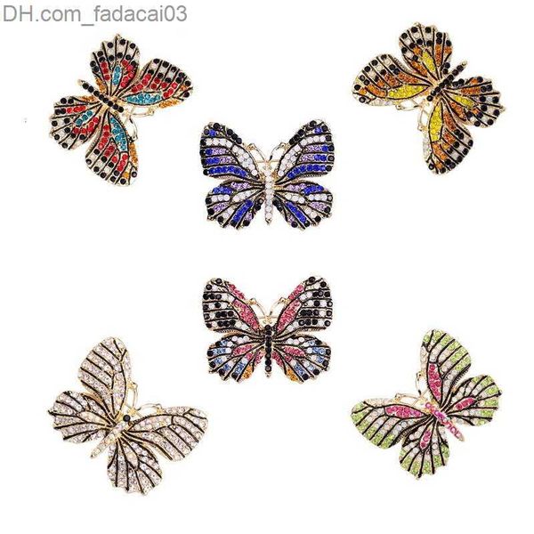 Pins Broschen Stifte Broschen Broschen viele 6 Stcs Großhandel Multi -Farben Kristall Strass Schmetterling Brosche Stifte für Frauen Mädchen Kleider Z230630