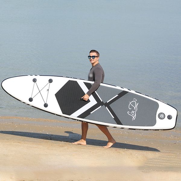 Acessórios de praia LinDo Inflável Stand Up Paddle Board SUP Prancha de Esportes Aquáticos Conjunto de Surf com PaddleBoard Fin Foot Rope Inflator 230629