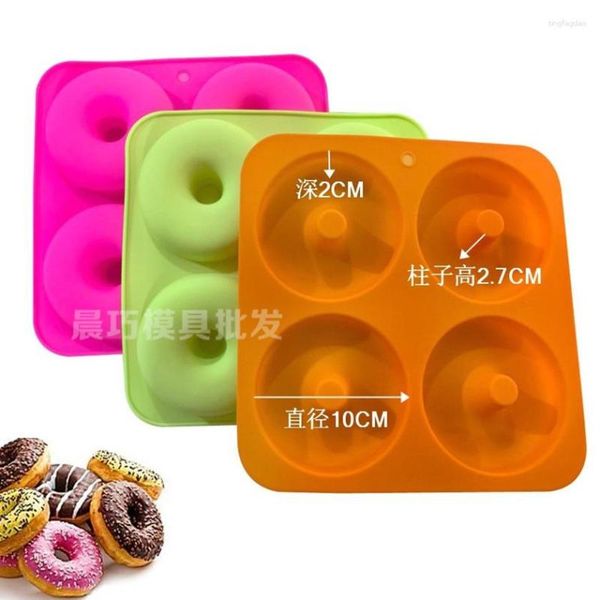 Formas de Assar Forma de Silicone para Bolo Quatro-mesmo Grande 10cm Forma de Rosquinha Resistência a Alta Temperatura 283