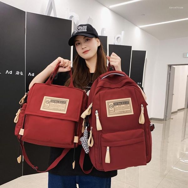 Schultaschen Japanische Frauen Rucksack Nylon Wasserdichte Tasche für Mädchen Große Kapazität Reise Schulter Trendiges Design Büchertaschen Mochila