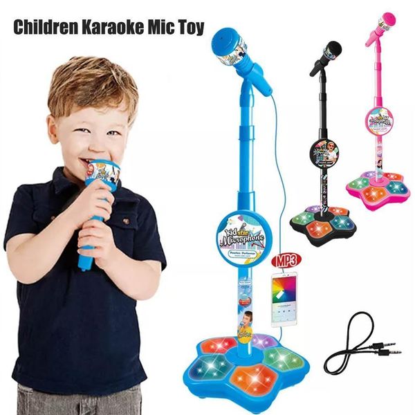 Brinquedos sonoros para bebês, crianças, karaokê, microfone, com suporte, instrumentos musicais, brinquedos infantis, brinquedos educativos para treinamento cerebral precoce, para meninas, meninos, presentes 230629