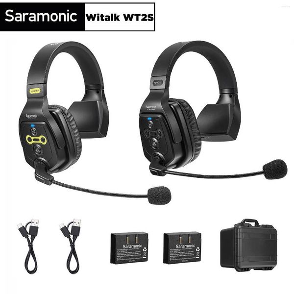 Mikrofone Saramonic WiTalk WT2S Einohr-Vollduplex-Wireless-Remote-Intercom-Headset-Mikrofonsystem für Film-TV-Bühne 400 m Reichweite