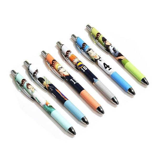 Pens 12pcs/lot anime haikyuu jel kalem çalışma kırtasiye hediyesi 0.5mm basın kalem yazma kırtasiye