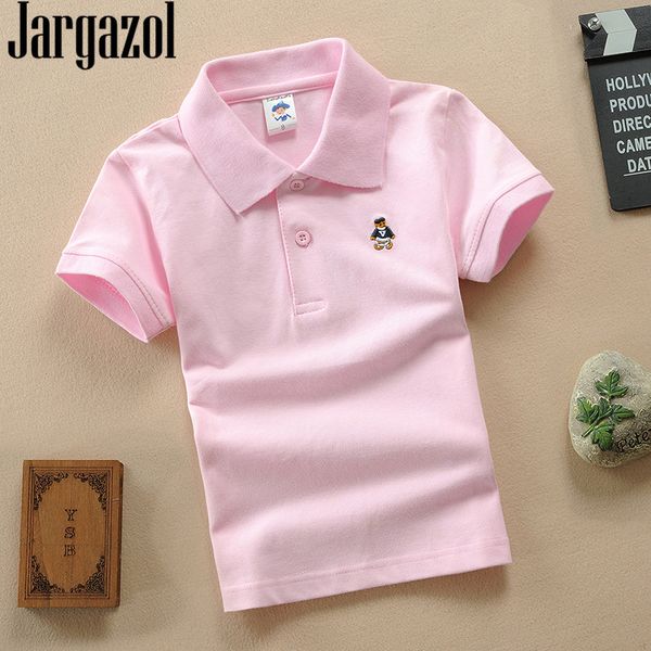 Polos Jargazol Teenagers 3-15 Years Boy Shirts Short Sleeve Tops Solid Sport Polo Shirt Kids School Costume Children Girls Clothing 230629