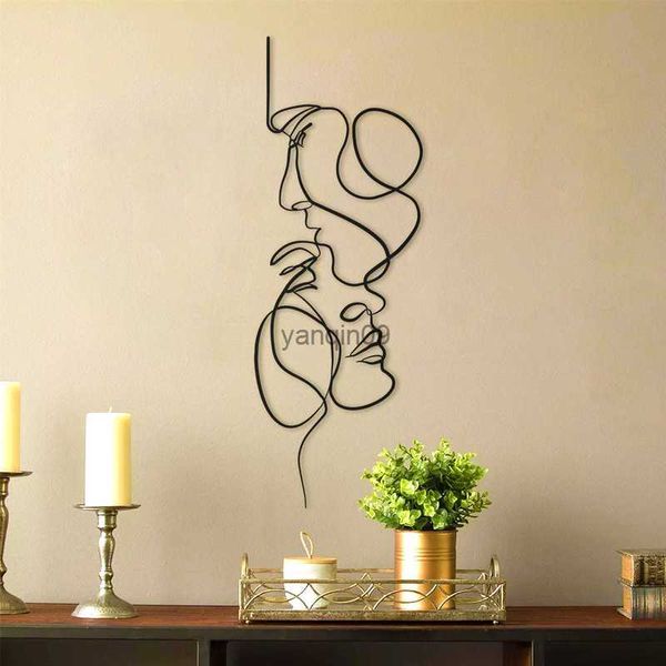 Acessórios de decoração de casa nórdica True Love Wall Art Decor Quarto Decoração de sala de estar Casal Decoração de parede de metal Adesivos de parede de presente L230626