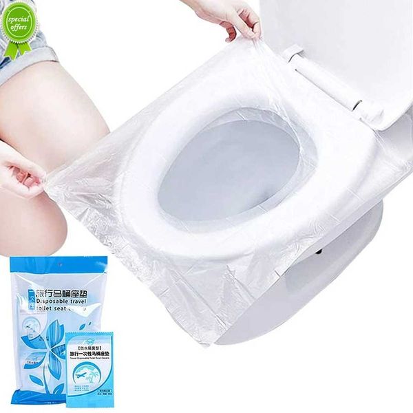 Nuovo 6/50PCS Coprisedile per WC in plastica usa e getta biodegradabile Sicurezza portatile Viaggio Bagno Carta igienica Pad Accessori per il bagno