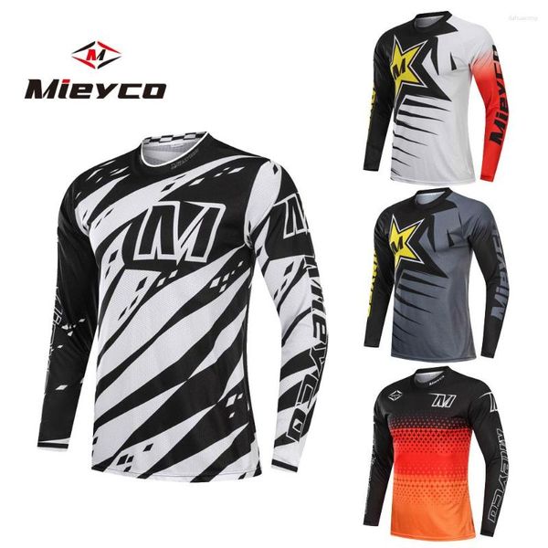 Jaquetas de corrida de verão Moto Mountain Bike Motocross Jersey Hombre BMX DH Longo MTB Bicycle T-Shirt Sportswear Downhill